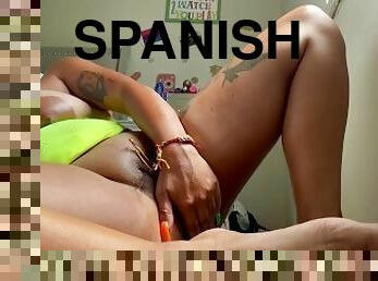 Spanish Barbie fucks her tight asshole