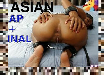 asien, dilettant, anal-sex, immens-glied, junge, schwer, creampie, sadomasochismus, thai, knechtschaft