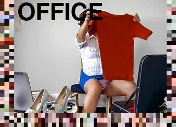 kontor, strumpbyxor, sekreterare, kändis, trosor, underkläder, kul, fetisch, verklighet