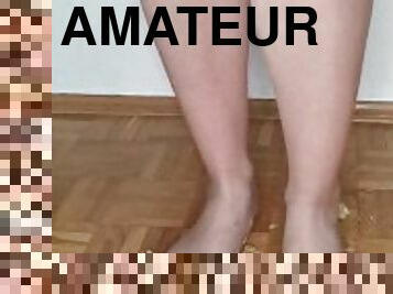 amatör, tonåring, fötter, fetisch, ensam