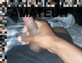 masturbation, amateur, ébène, énorme-bite, ados, massage, secousses, ejaculation, solo, bite