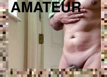 amatör, cumshot, blandade-raser, gay, sprut, ensam