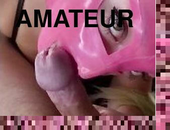 amatör, brudar, avsugning, cumshot, gigantisk-kuk, par, slyna, sprut, fetisch, latex