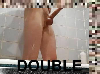 Shower time. Double cumshot