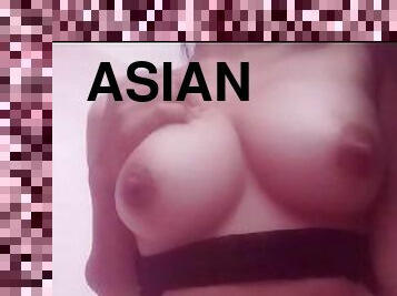 Bouncy Asian tits on tiny body