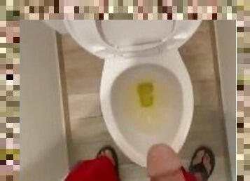 POV A good Long Piss Standing Pee in Toilet
