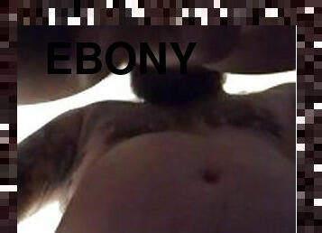 Sexy ebony takes white dick