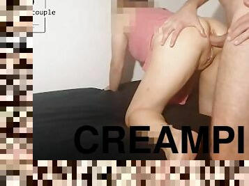 Hard doggystyle anal fuck with a huge anal creampie