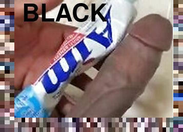 HUGE BLACK DICK SAME SIZE AS TOOTHPASTE TUBE!