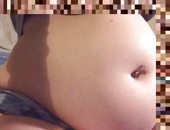 Swollen Belly Girl Stuffed Belly Gurgles Compilation