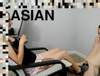 asiatisk, amatör, cumshot, fötter