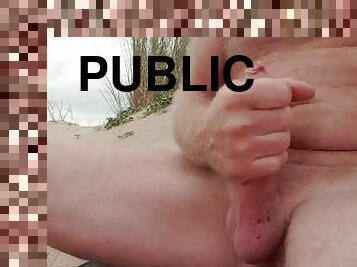 masturbation, publik, amatör, cumshot, gigantisk-kuk, strand, sprut, fångad, ensam, verklighet