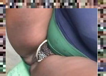 Raw Ebony BBW Upskirt Tease! (outdoor edition)