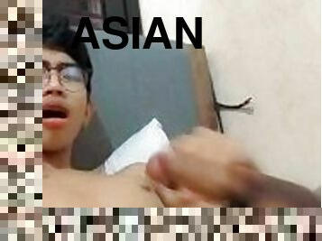 asiatisk, masturbation, cumshot, gay, porrstjärna, juckande, kåt, ensam, filipinsk, twink