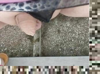 Chub Tranny fingers herself in Public!