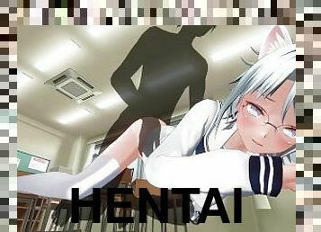 orgasme, étudiante, enseignant, anal, ados, ejaculation-interne, anime, hentai, mignonne, 3d