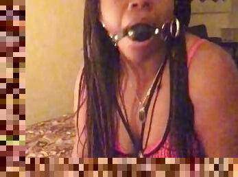 Teen being wip and train into submissiveness with a gag ball in her mouth begging to get fuck