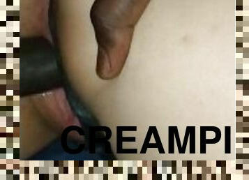 white slut creampied by black cock