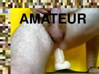 gigantisk, masturbation, amatör, anal, leksak, gay, dildo, rumpa-butt, ensam, bollar