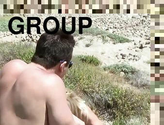 Slutty college chicks fuck a lifeguard and film it on camera on spring break