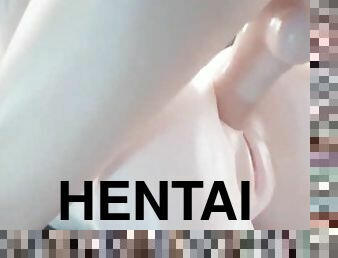 gros-nichons, anal, japonais, butin, hentai, seins, blanc
