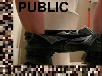 Watch Me Pee At Work in Public Bathroom