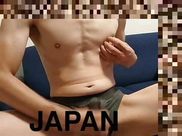 asiatisk, amatør, udløsning, bøsse, japans, spiller, trusser, ung-18, sperm, solo