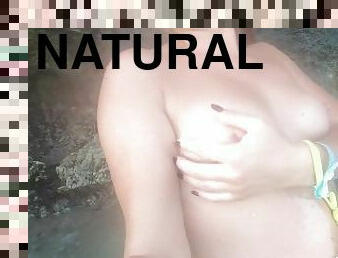 nudist, publik, rysk, fru, amatör, brudar, strand, blond, naturlig, exhibitionist