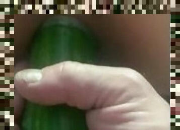 Cucumber in my wet pussy