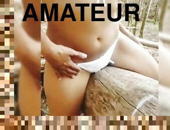 mastürbasyon-masturbation, amatör, latin-amerikalı-kadın, tek-kişilik, orman, esmer-kadın, gerçeklik