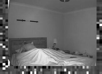 Secret communication caught on camera in the bedroom