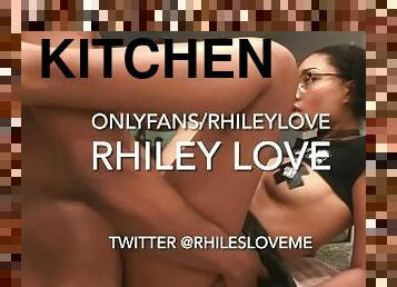Rhileylove’s crush fucks her on the Kitchen Counter.