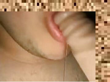 hårig, avsugning, leksak, gay, deepthroat, knubbig, kåt, dildo, ensam, gagging