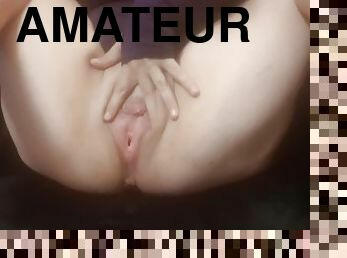 masturbation, fitta-pussy, amatör, leksak, snuskig, fetisch, ensam, vit, vått, införande