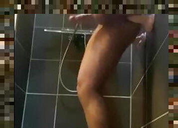 Bi Guy Sucks and Fucks Dildo in the Shower