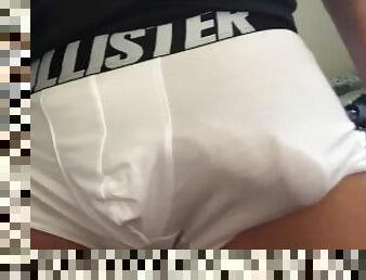 Monster Cock in White Boxer Briefs