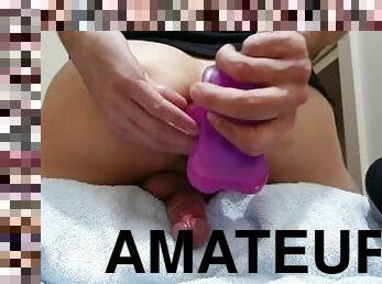 Hands free cum anal dildo