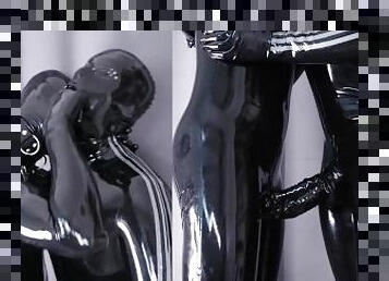 gay, bdsm, gruppsex, fetisch, latex, bondage, stövlar, maskiner-mask, gummi