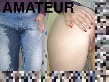 röv, pissande, fitta-pussy, amatör, milf, bbw, trosor, tight, fetisch, jeans