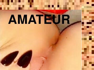 masturbation, fitta-pussy, amatör, brudar, tonåring, ensam, vått, tatuering, små-bröst