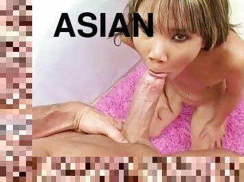 Slim Blonde Asian KITTY POV Facial Blowjob