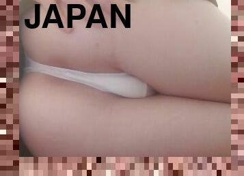 meando, adolescente, japonés, bragas, mona