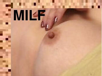 masturbation, fitta-pussy, amatör, milf, massage, pov, ensam, små-bröst