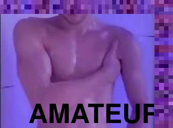 bad, masturbation, amatör, gay, avrunkning, dusch, ensam, muskulös, twink, verklighet