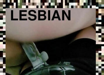röv, strap-on, amatör, lesbisk, tonåring, leksak, bbw