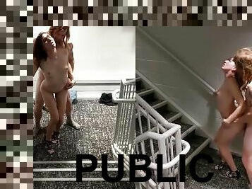 Real Explicit Footage of Lusty Lover's Quickie Turned Stairway Sex Olympics // Split Screen