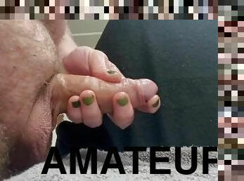 masturbation, amateur, ejaculation-sur-le-corps, secousses, ejaculation, fétiche, solo, géant, bite