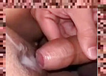 Wife didn’t let me fuck her or cum inside her so I had to cum on her pussy