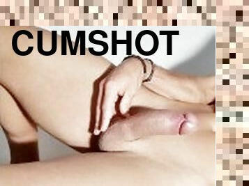 masturbation, cumshot, juckande, sprut, vacker, ensam, kuk