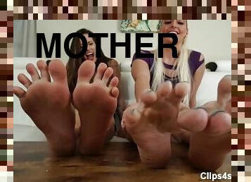 slav, fötter, smutsig, mor